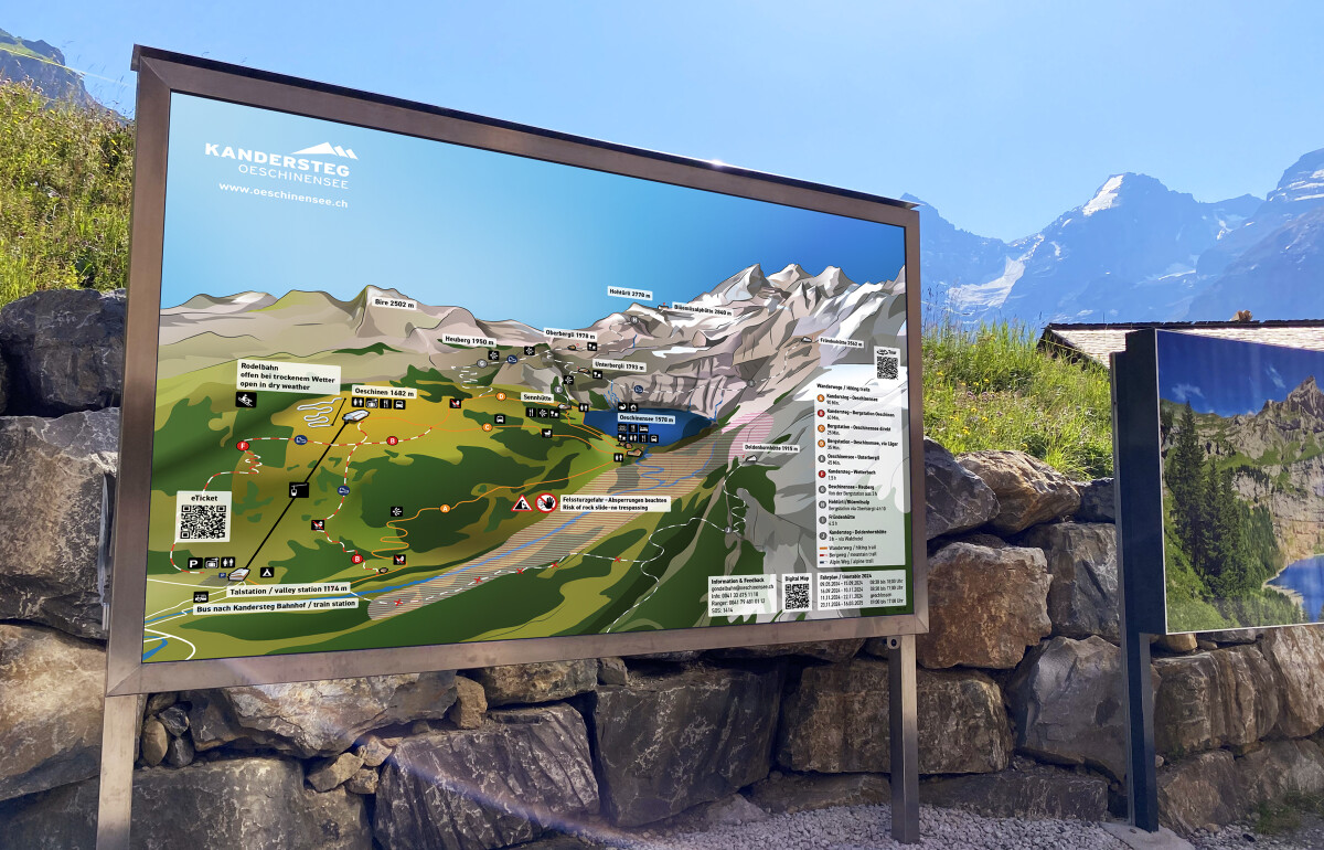 <p>Kandersteg Oeschinensee AG<br>Digitale Panoramakarte<br><a href="https://www.oeschinensee.ch" target="_blank" rel="noopener">www.oeschinensee.ch</a></p>